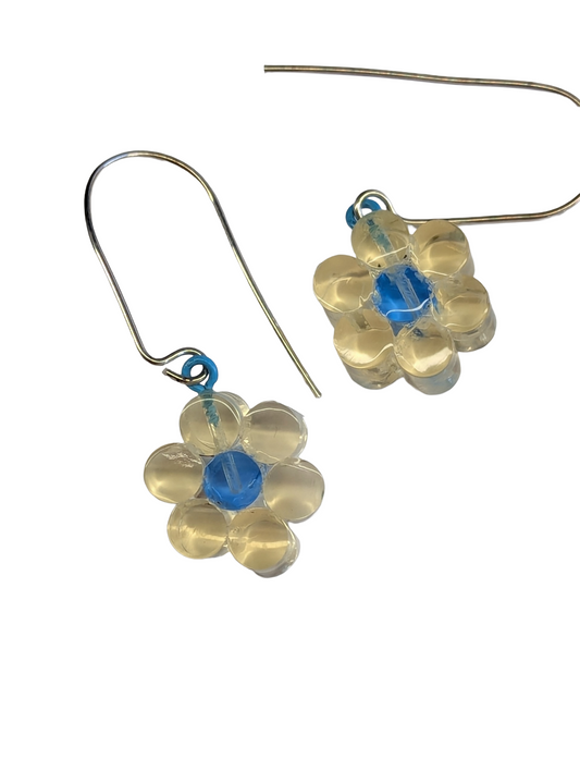 Daisy Dangle Earrings - Yellow